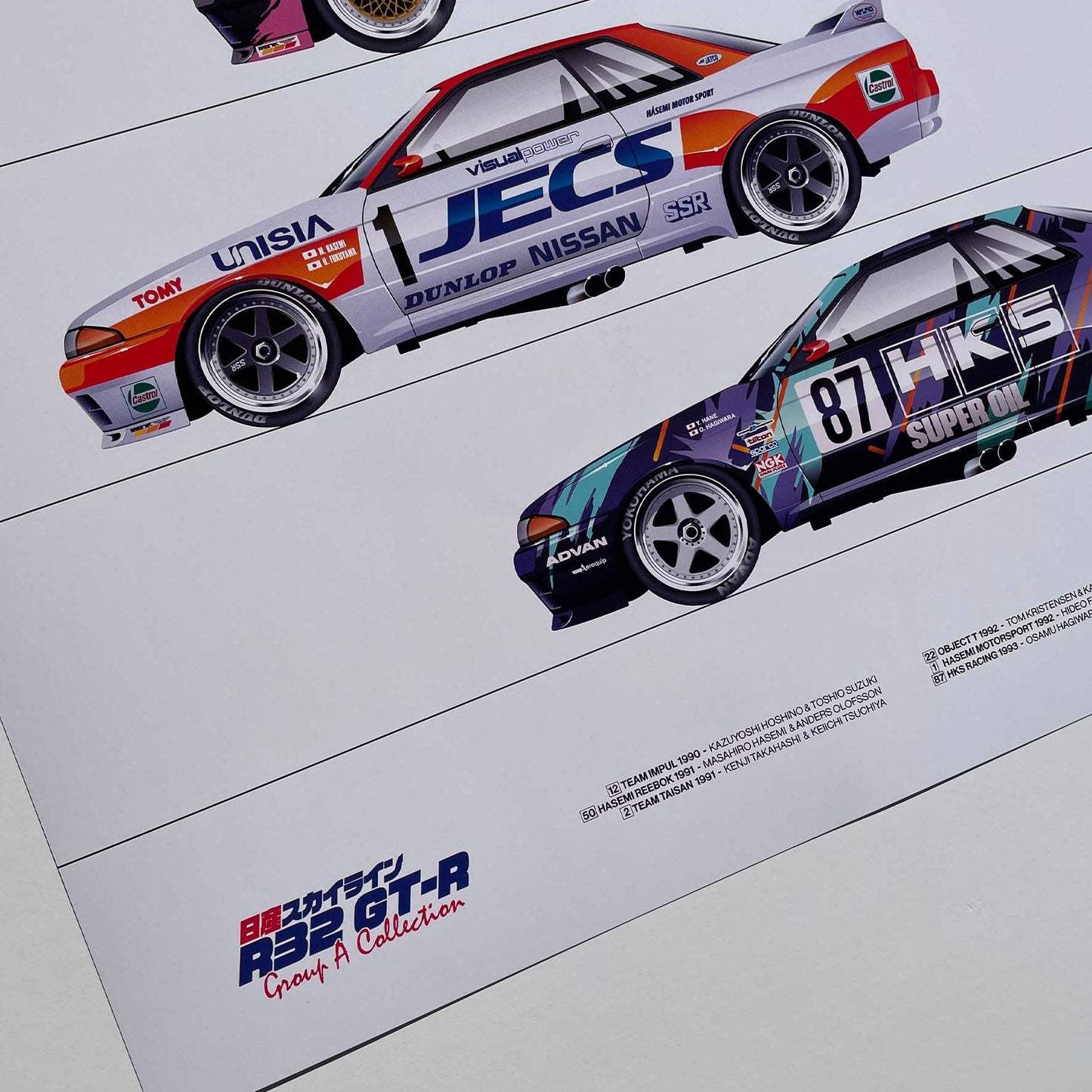 Nissan Skyline R32 Calsonic Taisan JECS HKS A2 Art Print Detail